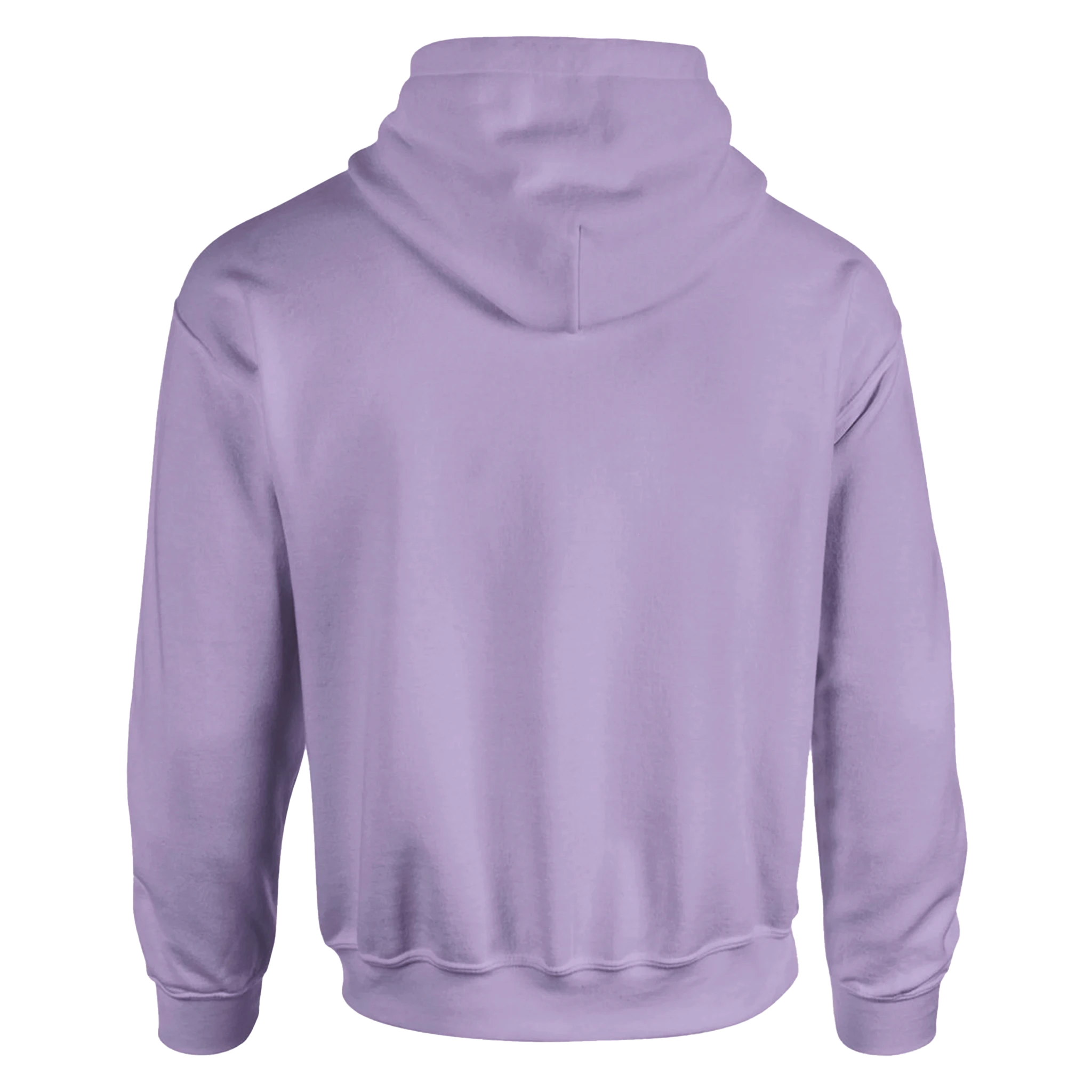 classic pullover hoodie gildan 18500 heavy blend image showing lavender front back back view with hood pouch pocket