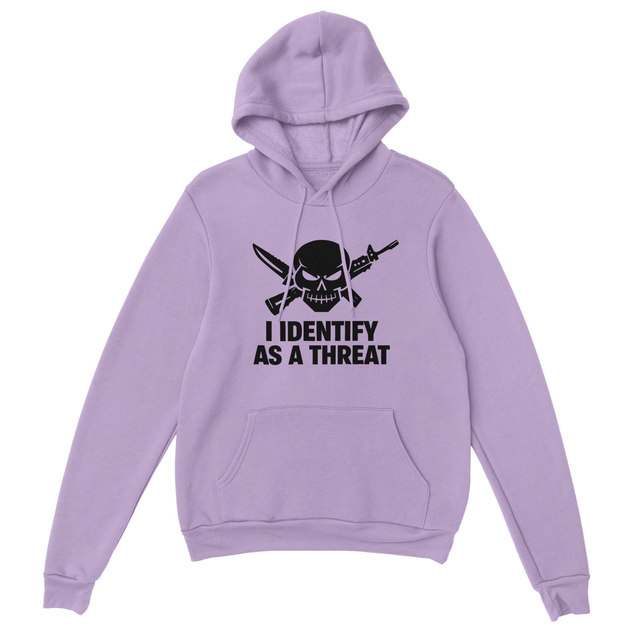 classic pullover hoodie gildan 18500 heavy blend - soft cotton/polyester fleece with double-lined hood, front pouch pocket, rib cuffs, and printed graphic